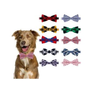 BWOGUE Pajaritas a cuadros para perros 10 corbatines para