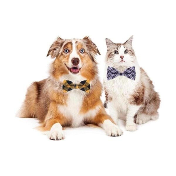 BWOGUE Pajaritas a cuadros para perros 10 corbatines para
