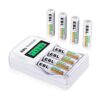 EBL Baterías AA recargables con cargador de batería LCD_1