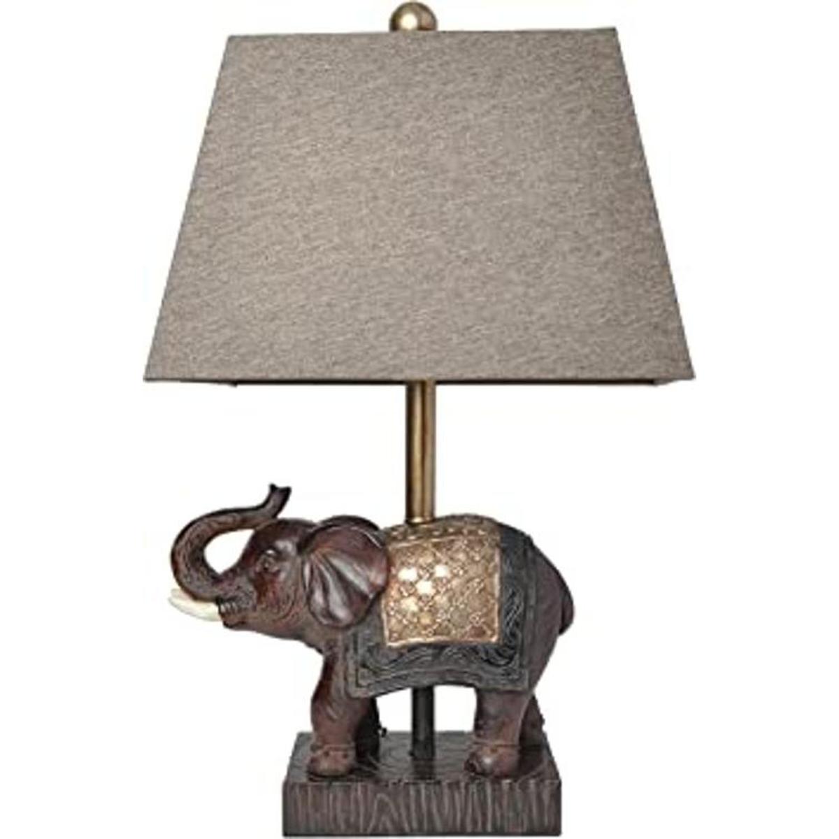 Elegant Designs LT3305BWN Lámpara de mesa de elefante