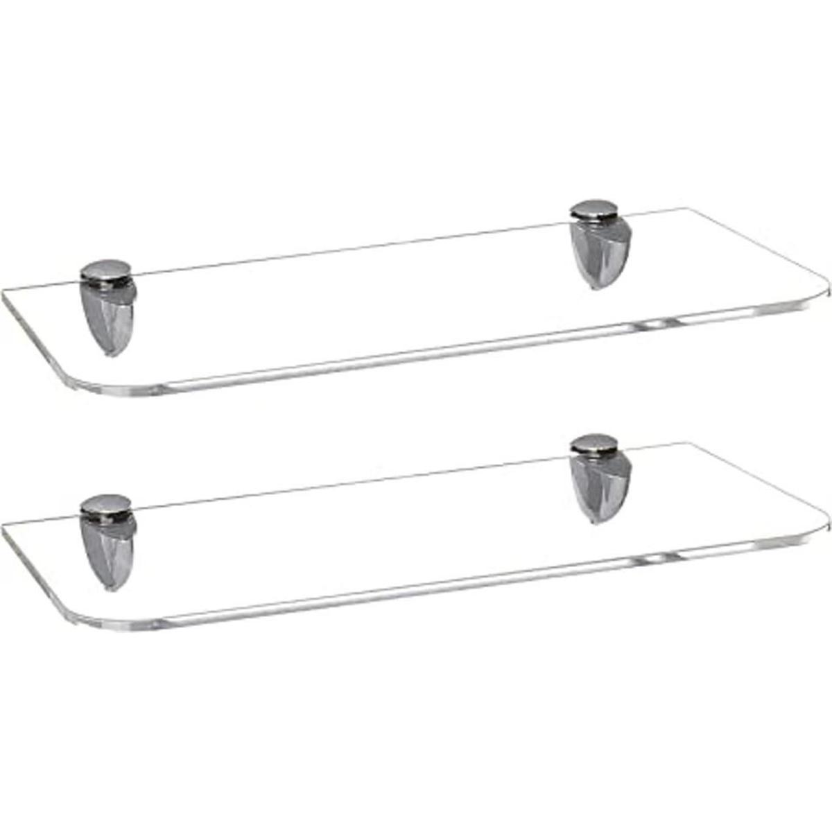 Paquete de 2 estantes flotantes de vidrio acrílico para