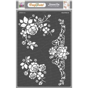 CrafTreat Plantillas de rosas para pintar sobre madera_1