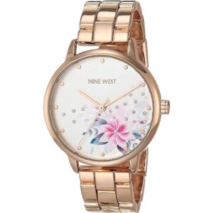 Nine West Reloj de pulsera acentuado de cristal para mujer_1