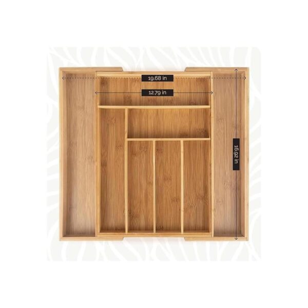 Organizador de cajones de cocina de bambú ajusta_2