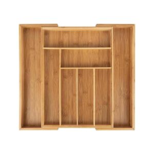 Organizador de cajones de cocina de bambú ajusta_1