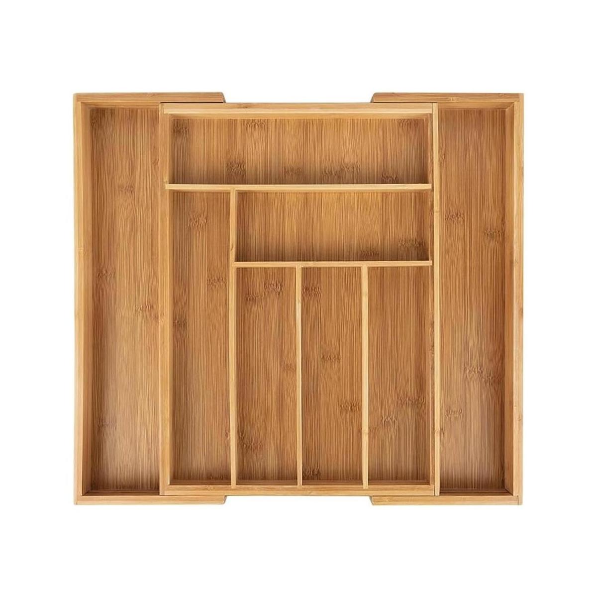 Organizador de cajones de cocina de bambú ajusta