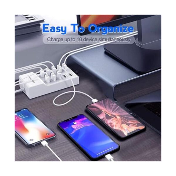 Cargador de pared USB de 10 puertos con tecnología de