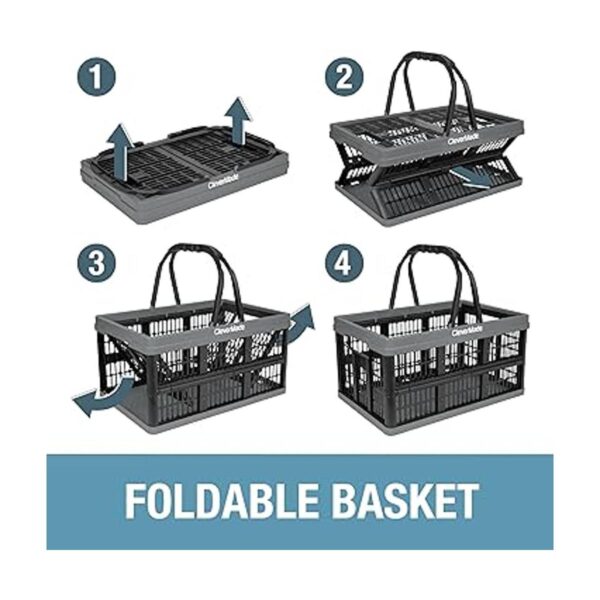 CleverMade Cestas plegables de plástico para la compra de_6