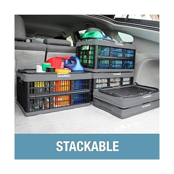CleverMade Cestas plegables de plástico para la compra de_5