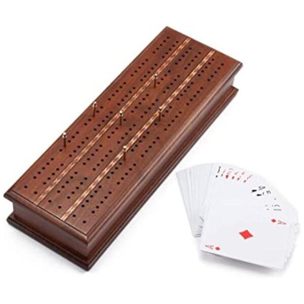 GSE Caja de juego de mesa de madera de 2 pistas con_1