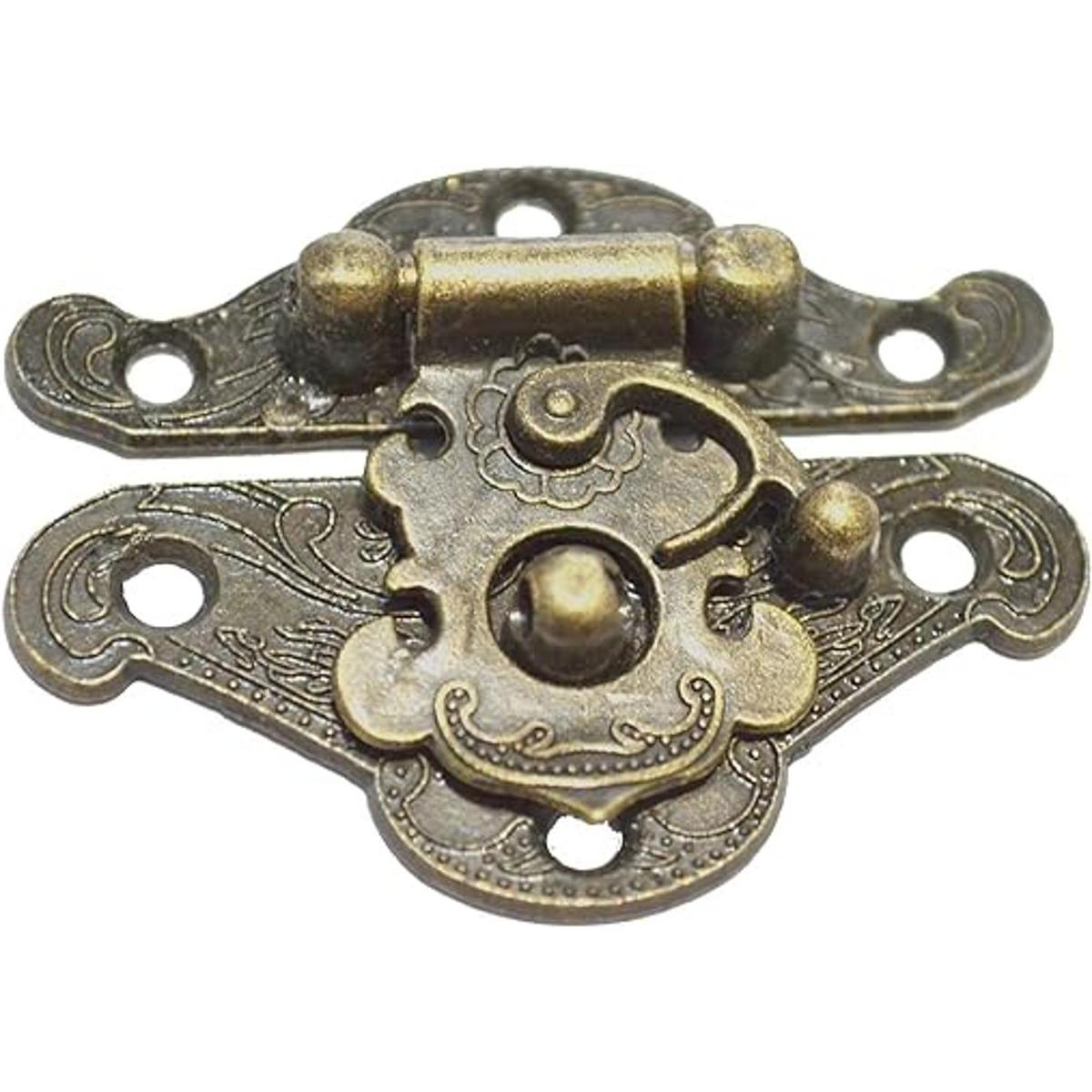 Juego de 4 ganchos decorativos de bronce con cierre a