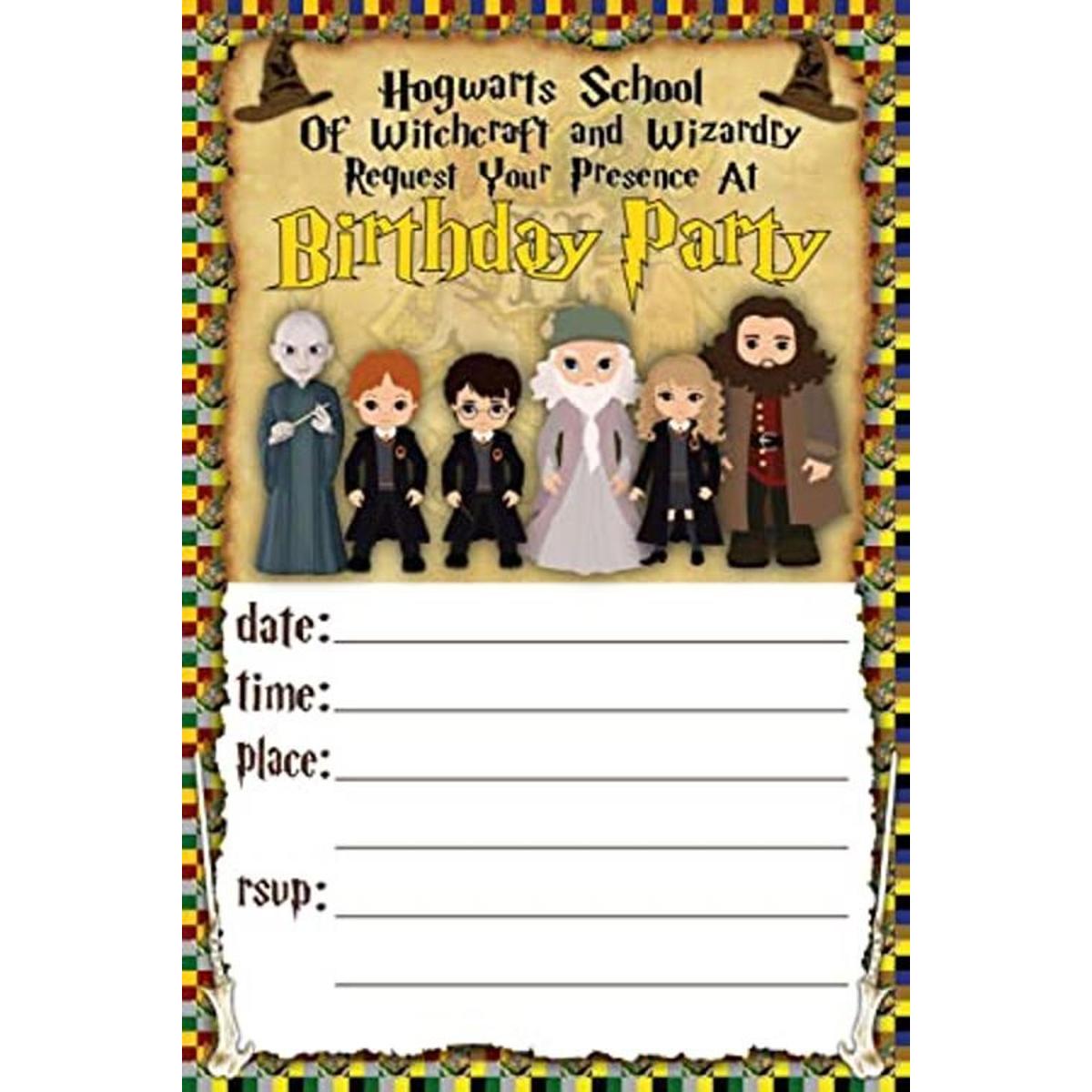 Tarjetas de invitación y sobres de Harry Potter 20