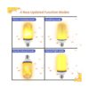 Munetoshi 3 bombillas LED de fuego E26 4 modos de luz de