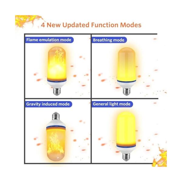 Munetoshi 3 bombillas LED de fuego E26 4 modos de luz de