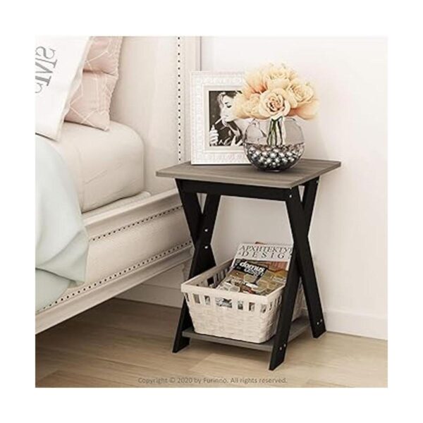 FURINNO Mesa auxiliar entrecruzada moderna y sencilla_2