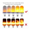 Munetoshi 3 bombillas LED de fuego E26 4 modos de luz de