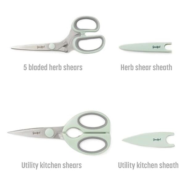 Goodful Juego de tijeras de cocina y tijeras de hierbas de