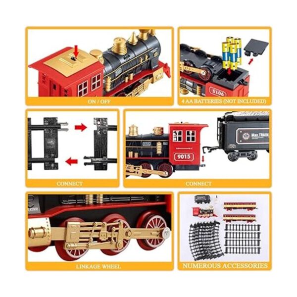 Juegos de tren con motor de locomotora de vapor coche de_4