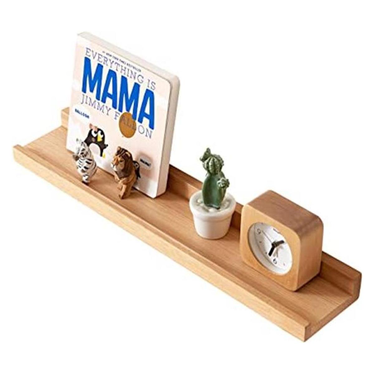 Estante flotante de madera natural para el hogar sala de
