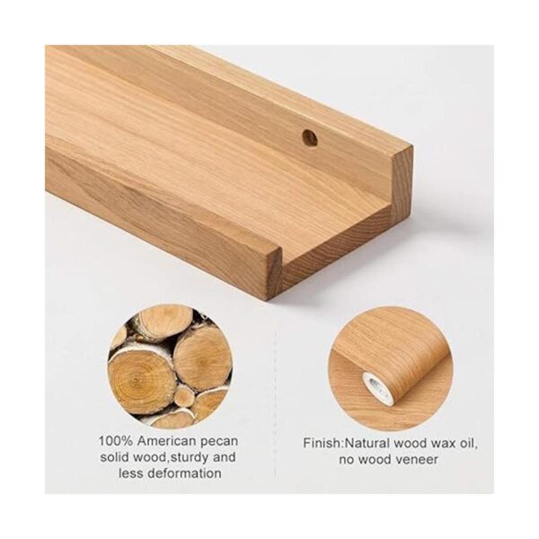 HOMWOO Estantes flotantes de madera natural de nogal_6