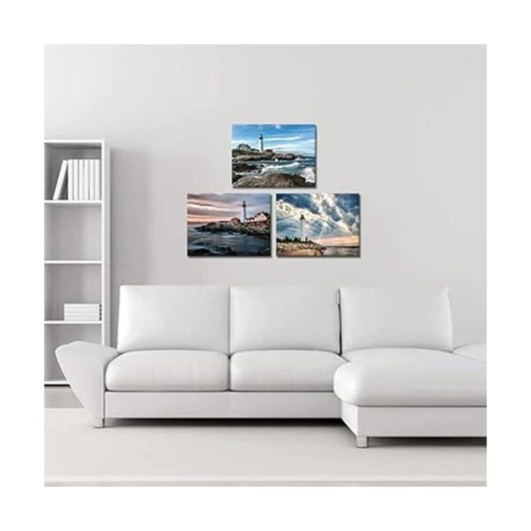 Homeoart Lienzo con diseño de faro paisaje oceánico_4