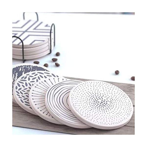 Juego de 6 posavasos para bebidas absorbentes con soporte