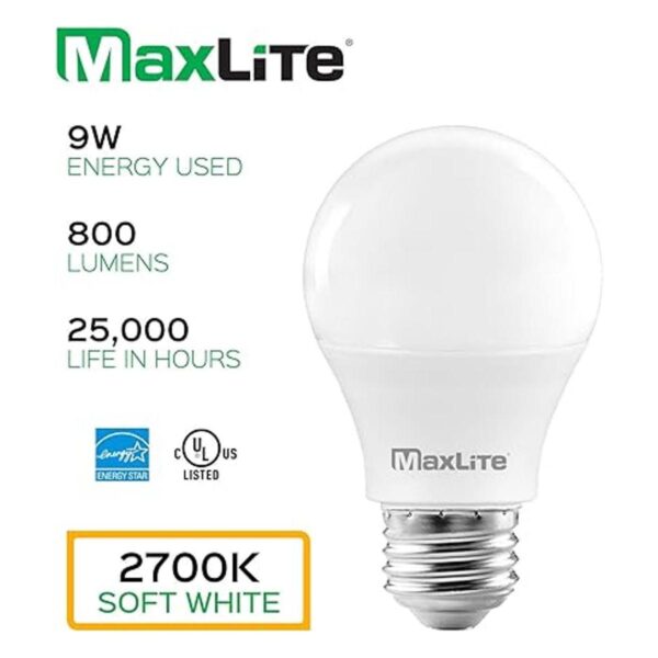 MaxLite Bombilla LED A19 clasificación de accesorio_2