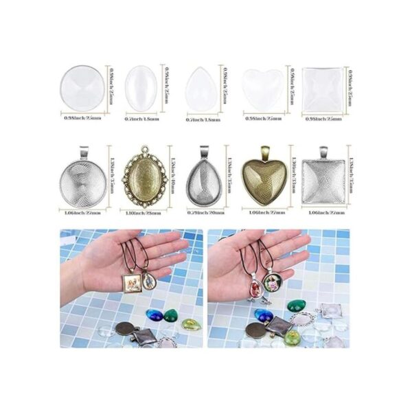 Bandejas colgantes con cabujones de cristal para hacer