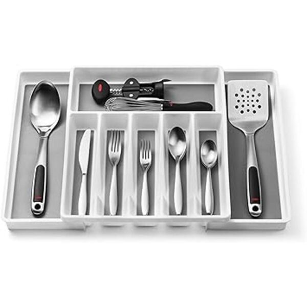 Organizador expandible de cajones de cubiertos bandeja de_4