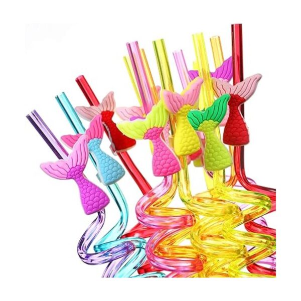 Pajitas de cola de sirena para suministros de fiesta de