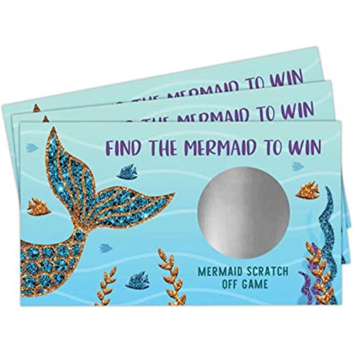 Mermaid Scratch Off Game Sirena Baby Shower Girls