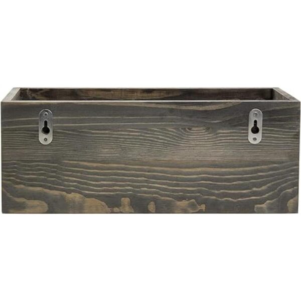 MyGift Cesta de madera y metal para colgar en la pared