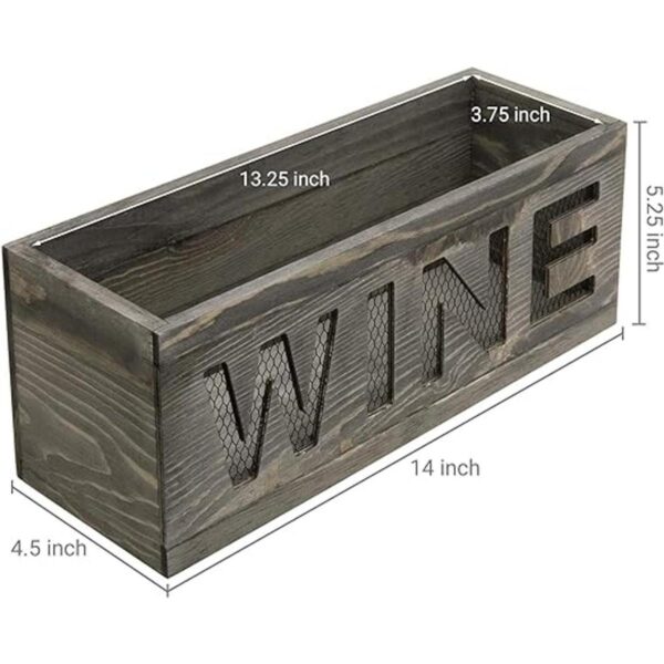 MyGift Cesta de madera y metal para colgar en la pared