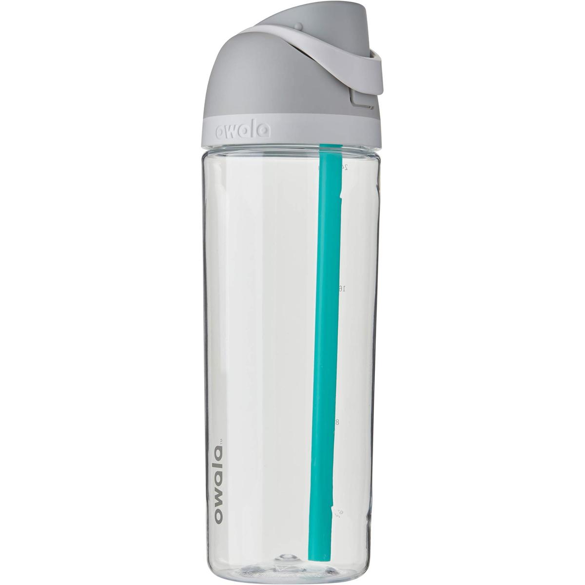 Owala FreeSip Botella de agua transparente con popote