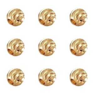 Craftdady 100 cuentas redondas chapadas en oro de 18_1