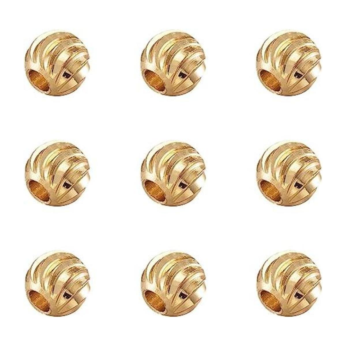 Craftdady 100 cuentas redondas chapadas en oro de 18