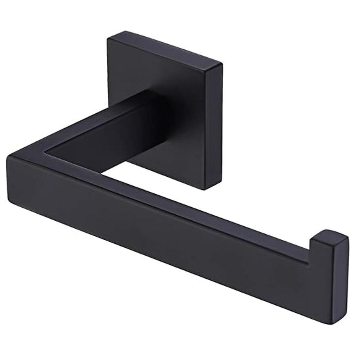 KES Soporte de papel higiénico negro mate soporte de