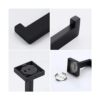 KES Soporte de papel higiénico negro mate soporte de_6