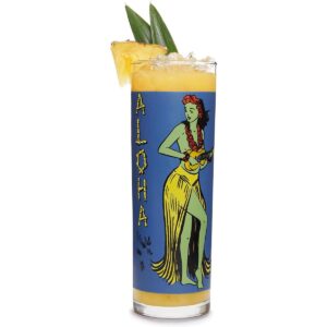 Libbey Tiki Kahiko Vaso zombi azul 13.5 onzas juego de 4_1