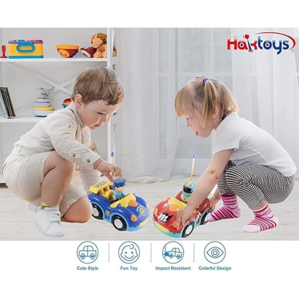 Haktoys Control remoto de dibujos animados de coche de