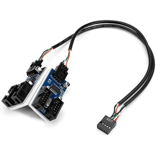 Rocketek Cabezal USB de 9 pines macho de 1 a 4 hembra_1