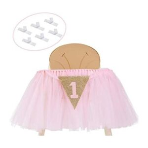 Decoración de primer cumpleaños para niña silla alta_1