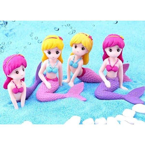Juego de 8 figuras de sirena en miniatura decoración para_6