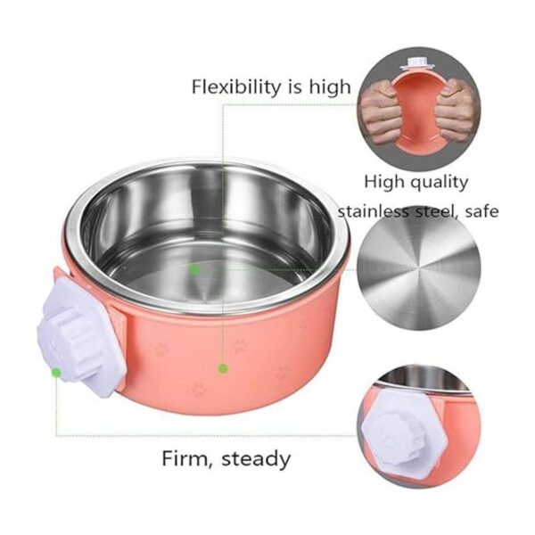 Hamiledyi Cuenco para perro de acero inoxidable extraíble_3