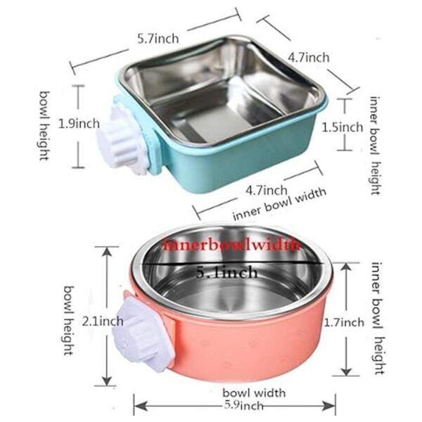 Hamiledyi Cuenco para perro de acero inoxidable extraíble_5
