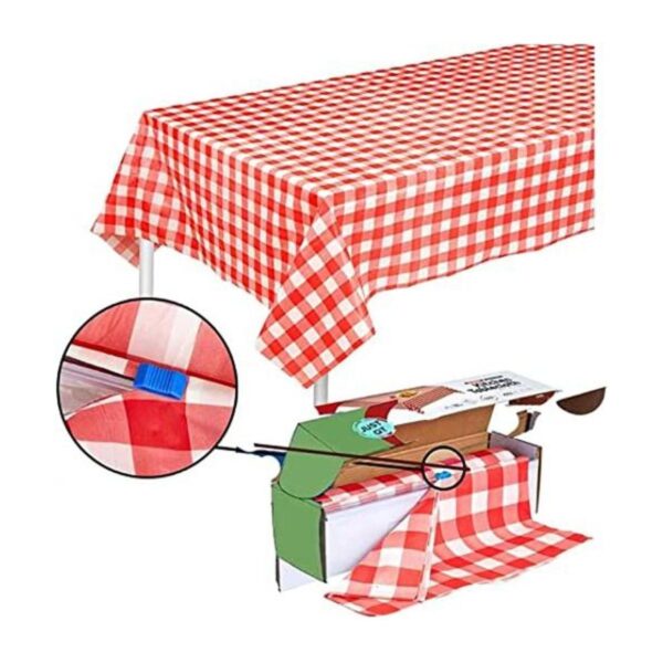 Red Gingham Mantel a cuadros Mantel de plástico duradero