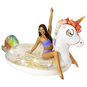 PoolCandy Gigantic Glitter Unicorn Balsa de playa y piscina_1