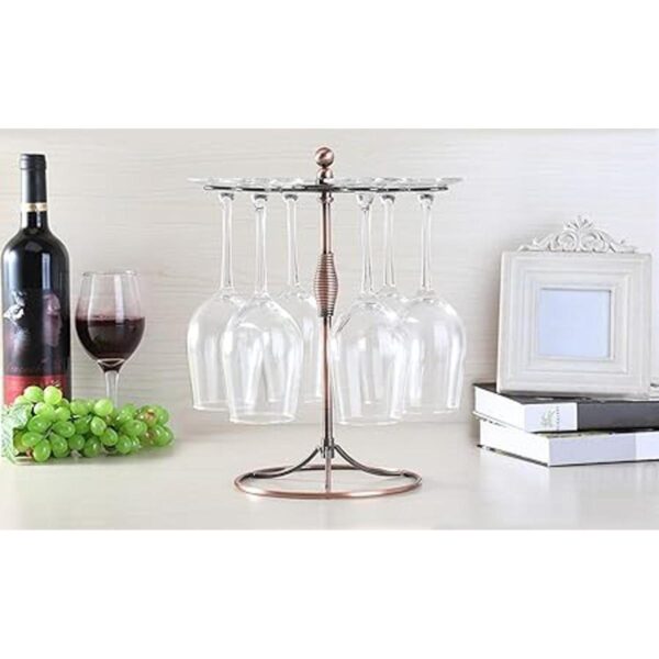 GeLive Soporte para copas de vino de bronce con 6_6
