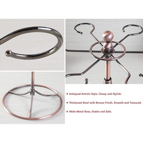 GeLive Soporte para copas de vino de bronce con 6_4