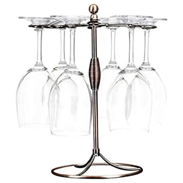 GeLive Soporte para copas de vino de bronce con 6_1